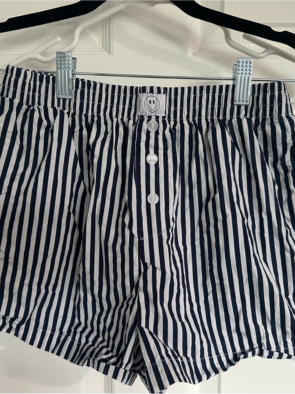 Striped Navy & White Stripped Boxer Shorts - Women's Pajama Bottoms